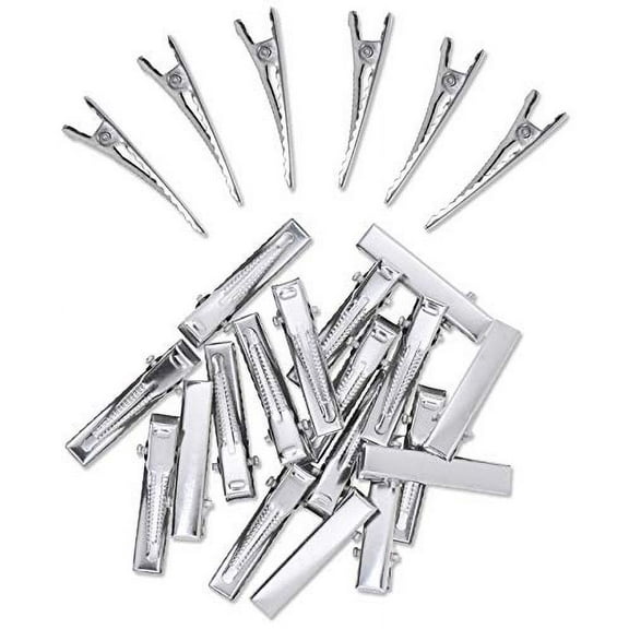 Metal Alligator Hair Clips for Hair Bows, Thick Thin Hair Cutting, Hairdressing, Curl, Professional Salon, Women & Girls by Mandala Crafts, Silver, Pack of 200