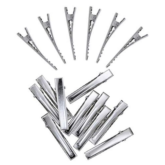 Metal Alligator Hair Clips for Hair Bows, Thick Thin Hair Cutting, Hairdressing, Curl, Professional Salon, Women & Girls by Mandala Crafts, Silver, Pack of 200