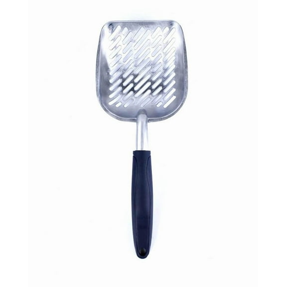 Metal Alloy Cat Litter Scoop | Heavy Duty Sifter Shovel with Ergonomic Handle, Durable Wide Slot Design for Easy Clump Removal, Rust Resistant, Easy to Clean, Silver Finish