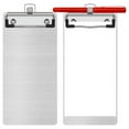 thumbnail image 1 of Metal Aluminum Clipboard with Pen Holder 4.1 x 8.4 Inch Mini Aluminum Pocket Clipboard A5 Clipboard for Office School, 1 of 6