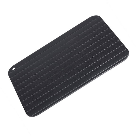 Metal Aluminum Fast Safe Food Meat Defrosting Thawing Tray Plate Home Kitchen Gadget (Black)