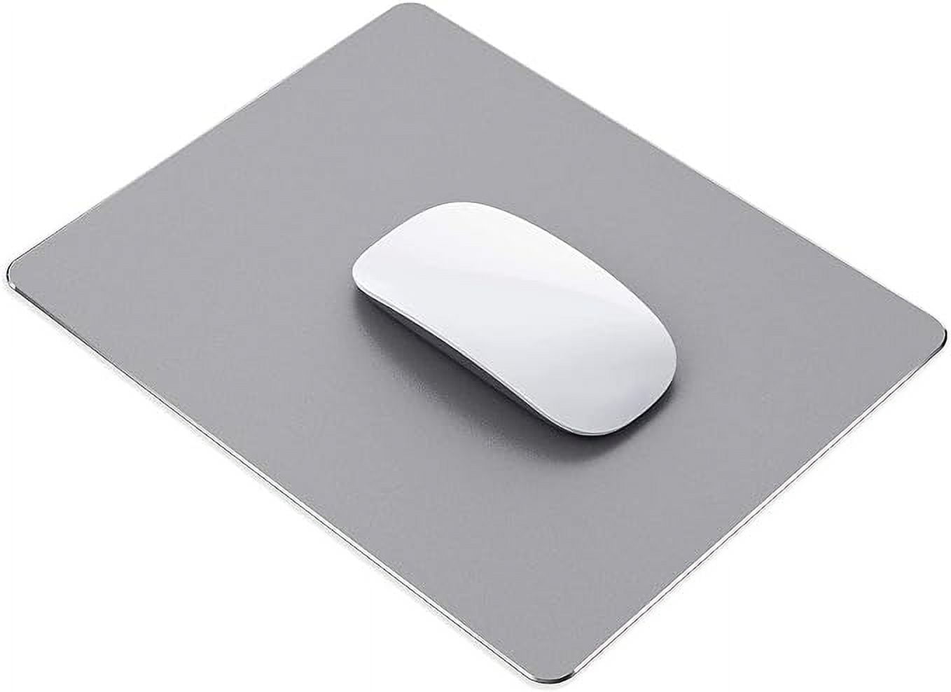 Metal Aluminum Mouse Pad Hard Mat Smooth Magic Ultra Thin Double Side Mouse  Mat Waterproof Fast and Accurate Control for Gaming and Office(Small Gray