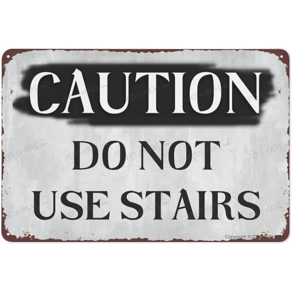 Metal Aluminum Sign Caution Do Not Use Stairs Sign Vintage Metal Sign 12"X8" Aluminum Warning Signs For Property Business Yard House Office