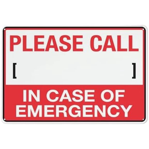 Metal Aluminum Sign Please Call In Case Of Emergency Metal Signs 12X8 Inch Rust Free Aluminum Uv Ink Printing Durable/Weatherproof Outdoor For Home