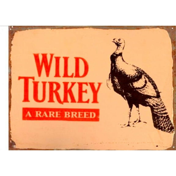 Metal Aluminum Sign Wild Turkey, A Rare Breed Tin Metal Sign Man Cave Wall Decor Painting Vintage Wall Decoration 12x8 Inches
