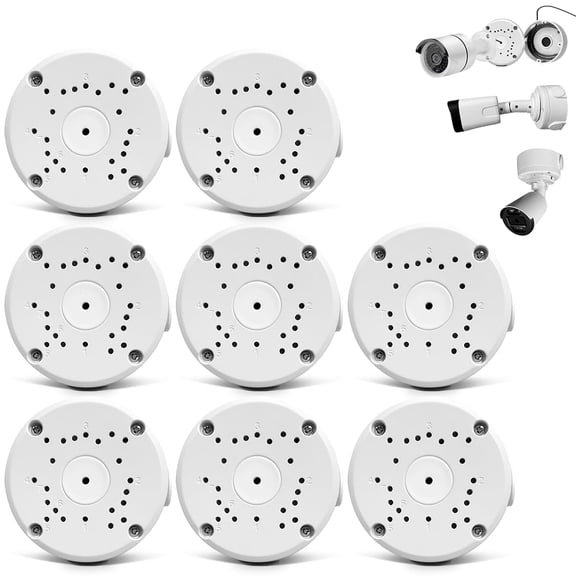 Metal Aluminum Waterproof Junction Box Mount Bracket, 8Packs | Universal for Bullet Security Camera Waterproof Hide Cable Junction Boxs Compatible Video Surveillance Cameras