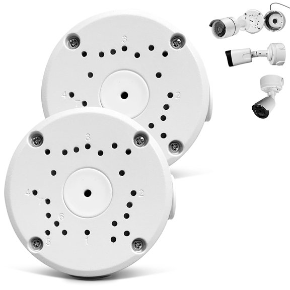 Metal Aluminum & Waterproof Junction Box Mount Bracket, Universal for Bullet Security Camera, Aluminum Waterproof Hide Cable Junction Box Compatible with Solar Panel, Fits Wall Ceiling