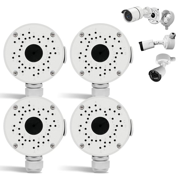 (Metal Aluminum & Waterproof) Junction Box Mount Bracket, Universal for Bullet Security Camera Waterproof Hide Cable Junction Boxs Compatible Video Surveillance Cameras