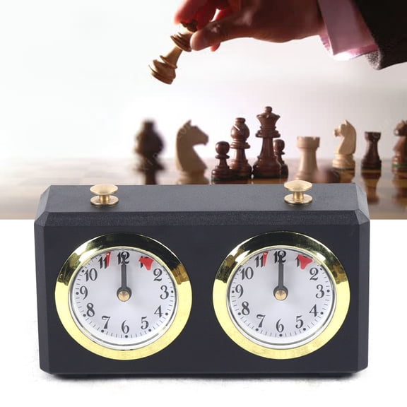Metal Analog Chess Clock, Dual Time Tracking Timer for Board Games, Chess Match Timing Device with Countdown & Countup Modes