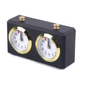 Metal Analog Chess Clock, Dual Time Tracking Timer for Board Games, Chess Match Timing Device with Countdown & Countup Modes,Dual 60-Minute Timers