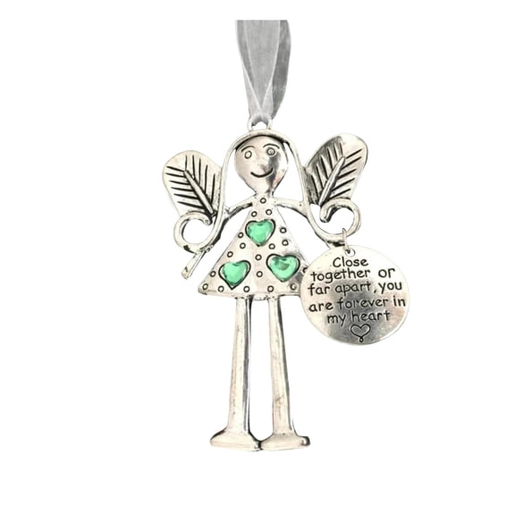 Metal Angel Car Rear View Mirror Pendant, Inspirational Hanging Ornament, Romantic Gift for Friends Family Bag Decor