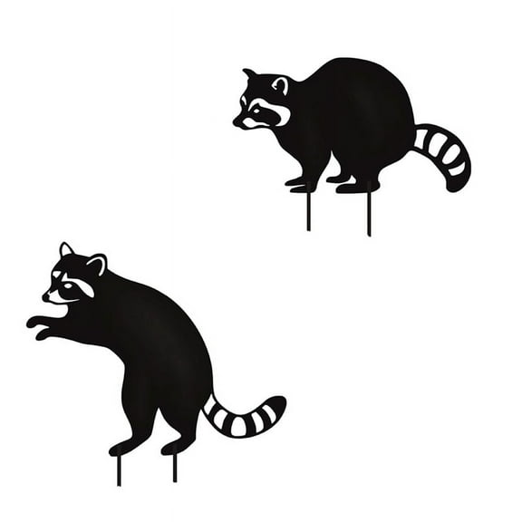 Metal Animal Garden Statues Stakes, Black Animal Silhouette Animals Decorative Garden Stakes,Outdoor Animal Statues