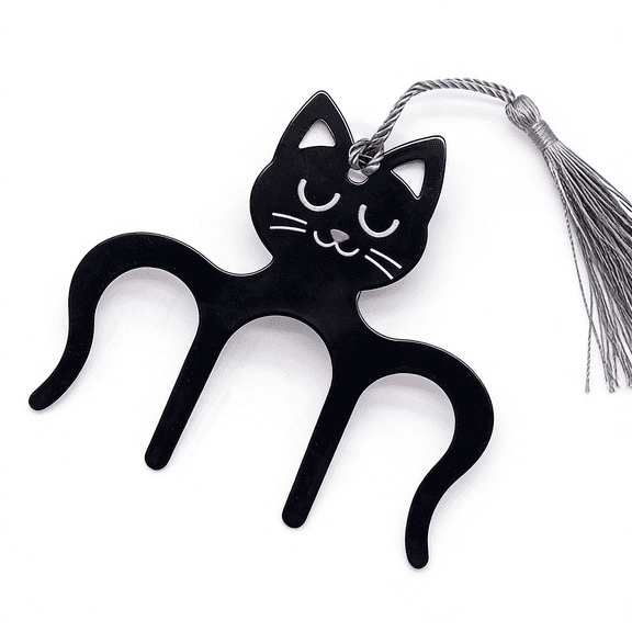 Metal Animal Page Keeper, Portable Book Holder Clamp, Lightweight Reading Accessory for Music & Cookbook(RL Black Cat 1 PC)