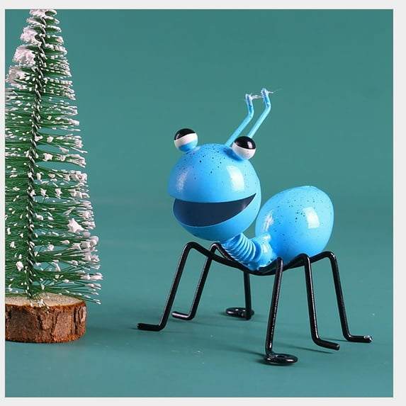Metal Ant Art Sculptures Garden Decorations, Hanging Metal Sculpture Ant Decor Ornament Indoor Outdoor Garden Yard Lawn Decor - 1Pcs (Blue)