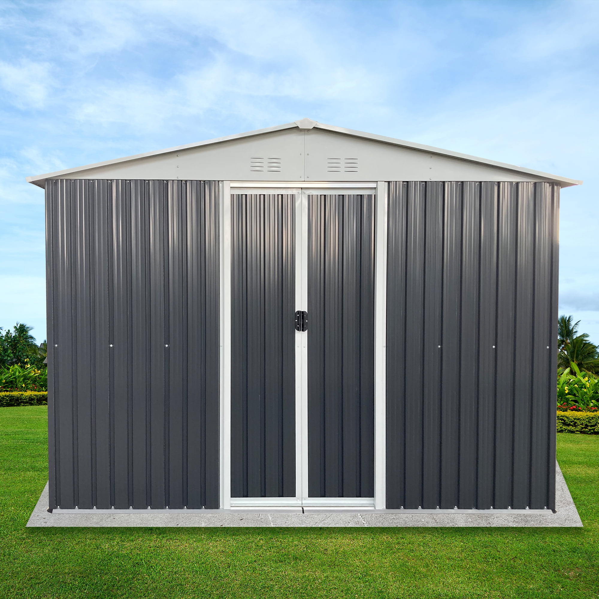 Metal Anti-Corrosion Utility Tool House with Lockable Door,Garden Shed ...