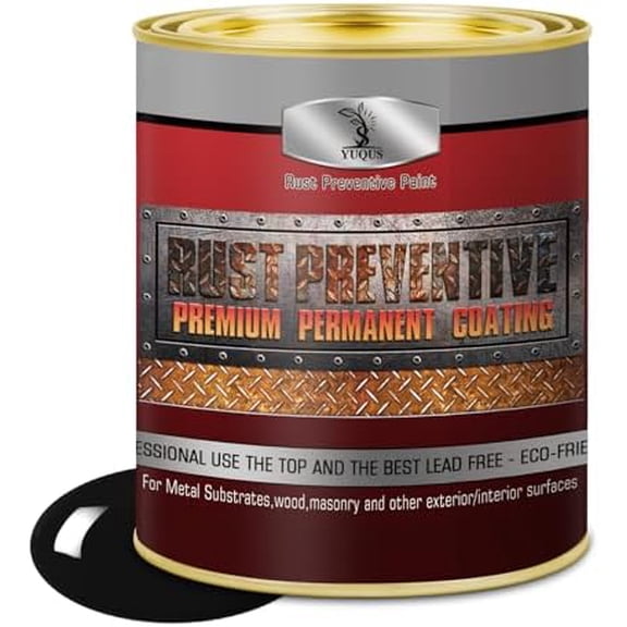Metal Anti-Rust Paint Black, High Gloss 32 Fl oz, Metal Primer and Protective Coating, Protects All Metals in Marine and Undercoating in Automotive & Snow-Handling Vehicles