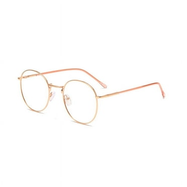 Metal Anti-blue Color Changing Glasses One Mirror Dual-use Unisex Glasses Korean Style-Rose Gold Frame-Anti-Blue Light