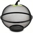 Metal Apple Shaped Fruit Basket with Mesh Lid, Ventilated Rust-Proof ...