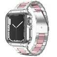 thumbnail image 1 of Metal Apple Watch Band 41mm 40mm 38mm Stainless Steel Strap with TPU Cover, WristBand Link Bracelet Chain for iWatch Series 7 6 5 4 3 2 1 SE, 1 of 8