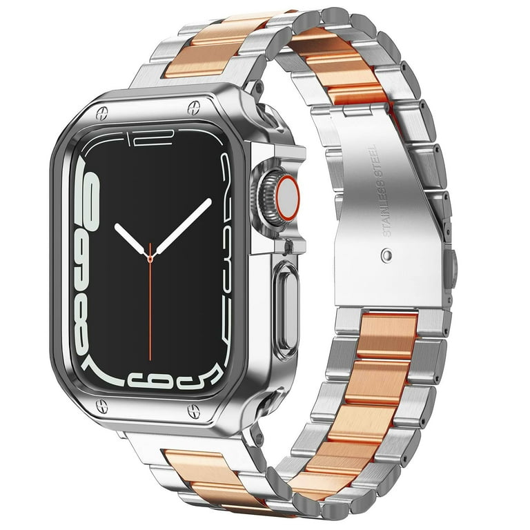 LGSY Band for Apple Watch Ultra 8 7 6 5 4 3 2 SE 42mm 44mm 45mm 49mm  Titanium Metal iWatch Link Bracelet 