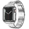 thumbnail image 1 of Metal Apple Watch Band 42mm 44mm 45mm Stainless Steel Strap with TPU Cover, WristBand Link Bracelet Chain for iWatch Series 7 6 5 4 3 2 1 SE, 1 of 7