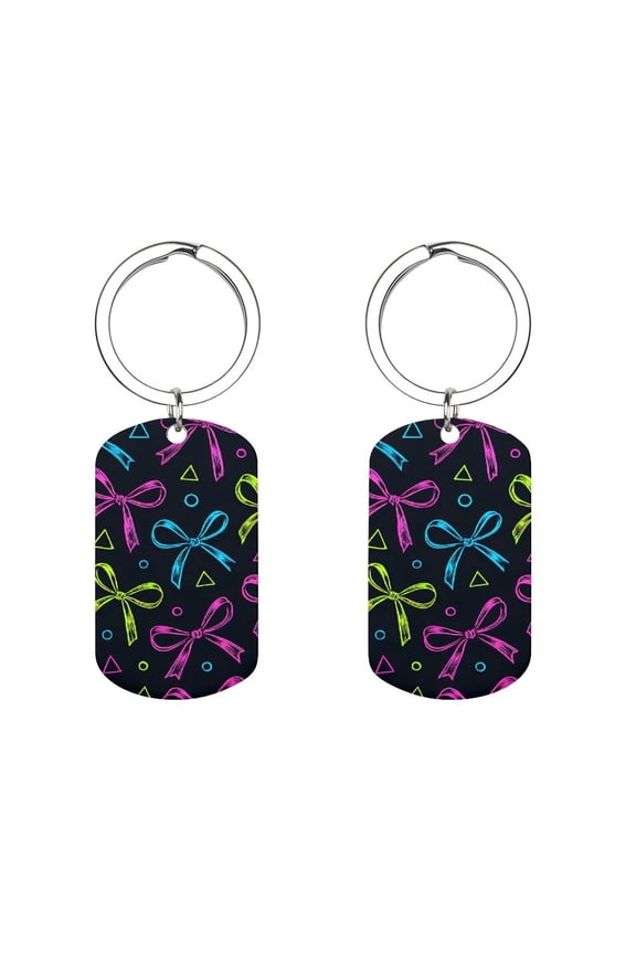 Metal Arc Design Keychain 1.12in Stainless Steel Material Material Solid Smooth Without Trace Bold Thin Neon Contemporary Ribbon Bow Pattern
