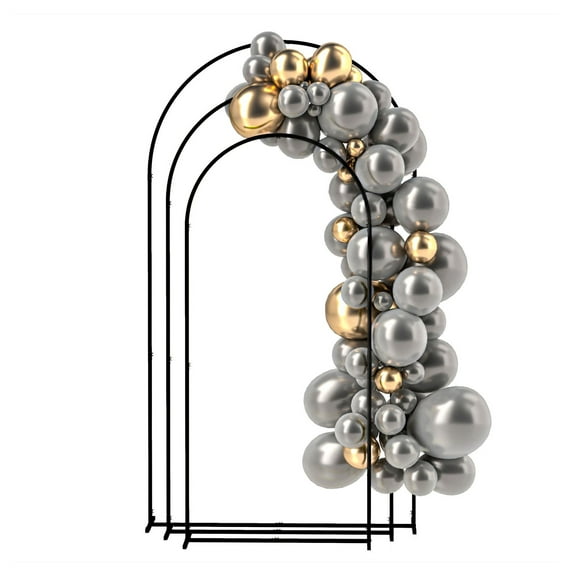 Metal Arch Backdrop Set of 3, 7/6.5/6ft Wedding Arch, Balloon Arch Stand for Party, Bridal Shower, Graduation, Black