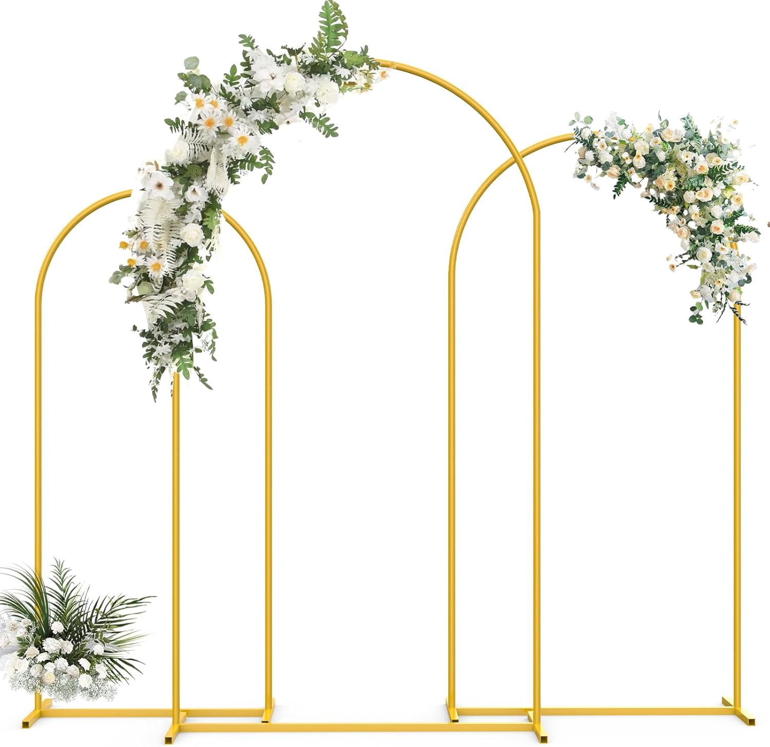 Gold Metal Arch Stand Backdrop Set (3 Sizes: 7.2FT, 6.6FT, 6FT) - Wedding, Party, Photo Booth Frame 1 thumbnail image