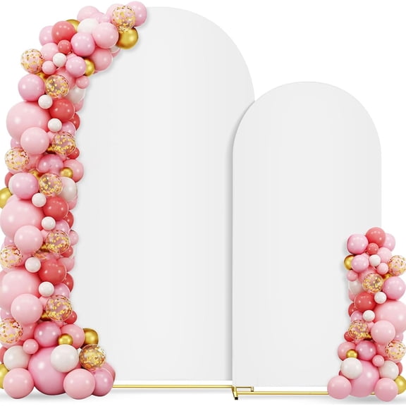 Metal Arch Backdrop Stand Cover, 7.2FT+6FT Wedding Arch Cover, Wedding Arch Backdrop Stand Cover Set of 2, Balloon Arch Backdrop Cover for Wedding Birthday Party Shower