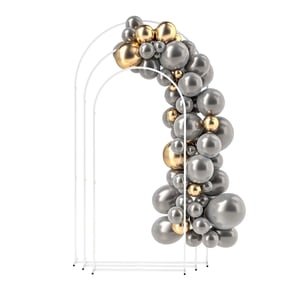 Metal Arch Backdrop Stand Set of 3, 7/6.5/6 ft Wedding Arch, Balloon Arch Kit for Party, Bridal Shower, Graduation, White