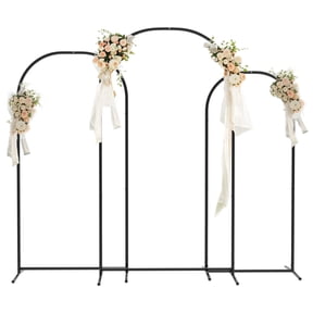 Yacona Metal Arch Backdrop Stand, Set of 3 Balloon Wedding Arch Kit, Wedding Arches Frame for Ceremony (7.2ft, 6.6ft, 6ft), Black