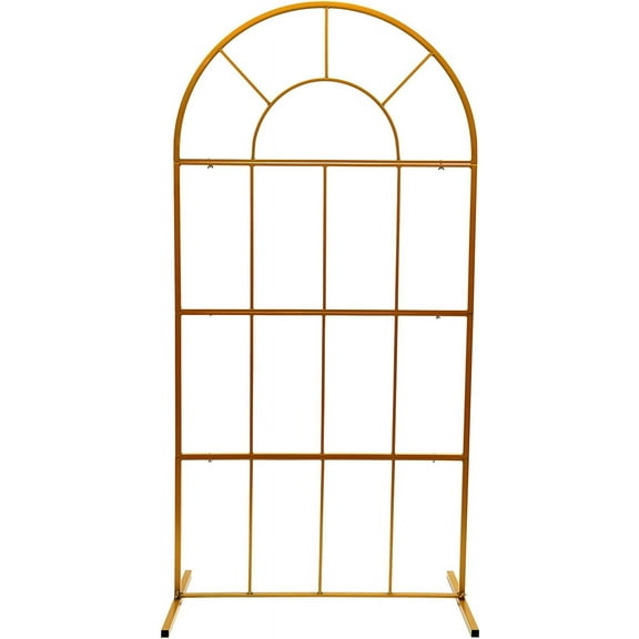 Metal Arch Backdrop Stands, Gold Wedding Arch Background Stand Balloon Arch Stand Balloon Arch Frame for Wedding Party Events Frame Decoration (2M Arch Stand)