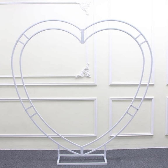 Metal Arch Frame 7.2ft Wedding Arch Double Round Backdrop Stand, Circle Balloon Arch for Ceremony, Large Double Bar Garden Arch Trellis (Size : 200CM/6 1/2FT)