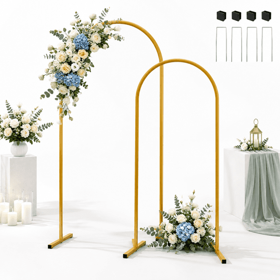 Metal Archdrop Stand Set Of 2 (7.2ft/6ft) Wedding