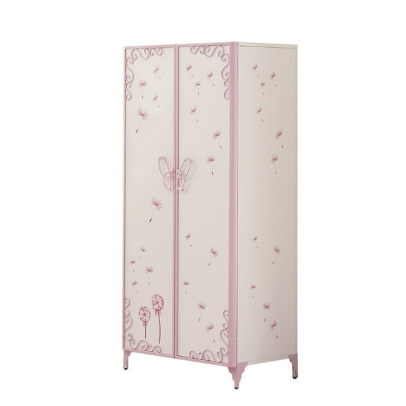ACME Priya II 2-Door Metal Frame Wardrobe Armoire in White