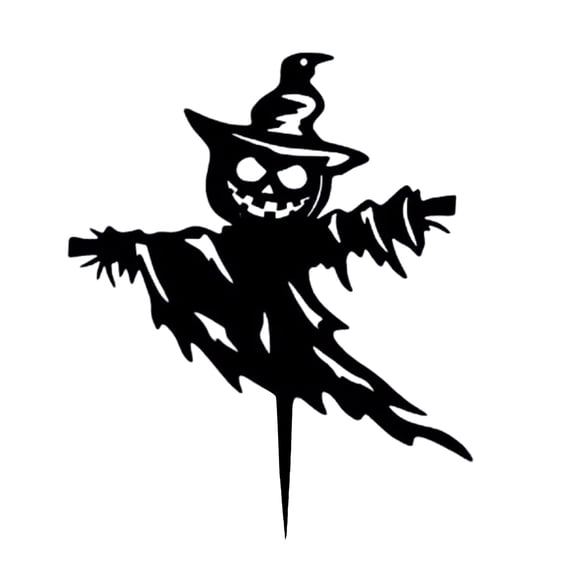 Metal Art Decorative Garden Stakes Black Garden Decoration Outdoor Statues For Yard Patio Card Slot Home Decor