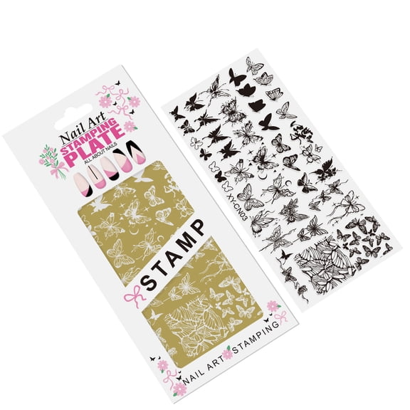 Metal Art Stencil Tool with 15 Reusable Motifs Rustproof Template for Gel Polish