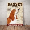 thumbnail image 1 of Metal Art Wall Decor for Living Room Basset Hound Dog Coffee Company Sign Vintage Tin Sign Chic Art Wall Metal Decorations Funny Iron Plaque Signs Gift for Living Room Office 8x12 Inch, 1 of 5