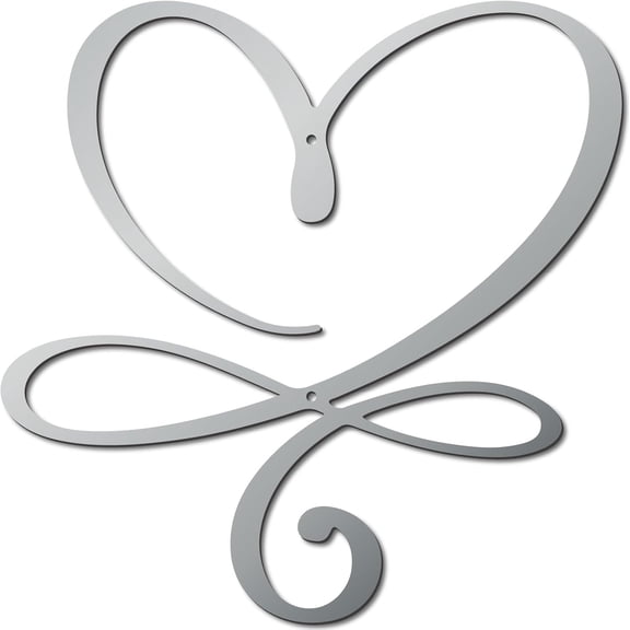 Metal Art Wall Decoration Iron Hanging Heart Shape Wall Sculpture Silver Geometric Love Heart Sign Ornaments Modern Simple Accessories for Home Outdoor Wedding Valentine's Day Party 13.7in DIY