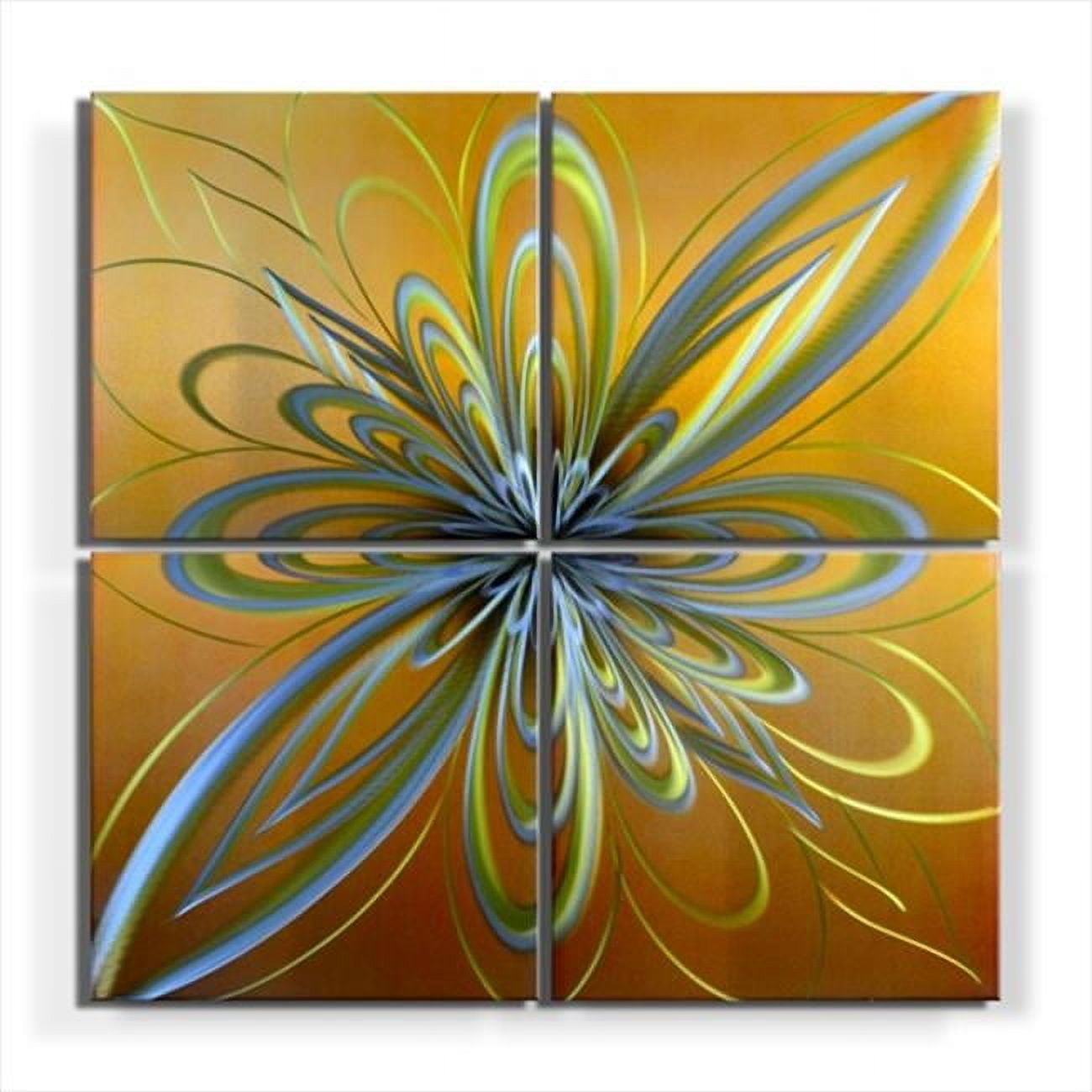 Handmade Abstract Burnt Orange and Cream White Metal Wall Art Set