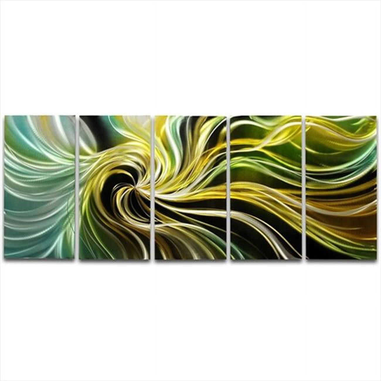 Green Magic Swirl 59" x 24" Abstract Metal Wall Art