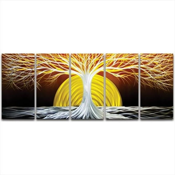Metal Artscape MA10045 40 X 20 in. Midnight Sun 3-Paneled Handmade Metal Wall Art