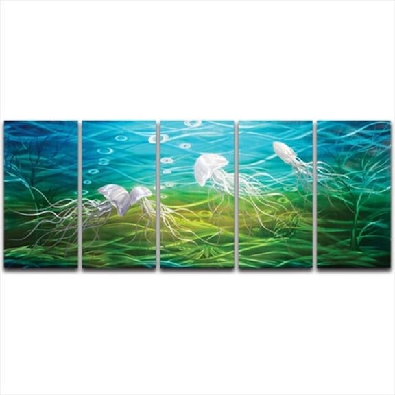 Metal Artscape MA10054 59 X 24 in. Mellow Jello 5-Paneled Handmade Metal Wall Art