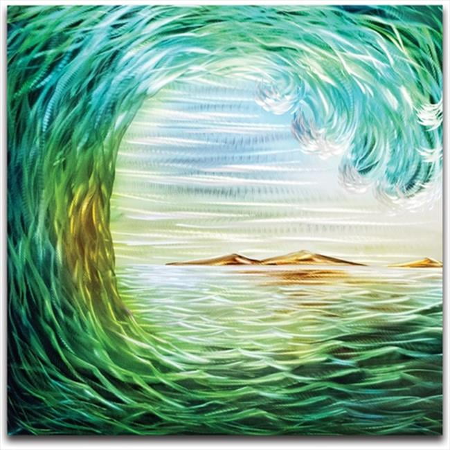 Green Aluminum Single Panel Handmade Wall Art Painting