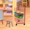 thumbnail image 1 of Metal Artwork Storage Display Rack Paint Drying Rack with Wheels Classroom Red, 1 of 23