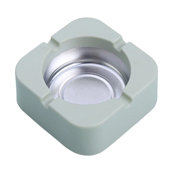 Metal Ashtray for Cigarettes,Metal Portable Compact Windproof Square Ash Container with Cigarette Butts Holder,Heavy-Duty Easy to Clean Simple Cigarette Waste Bin for Home Office (Green)
