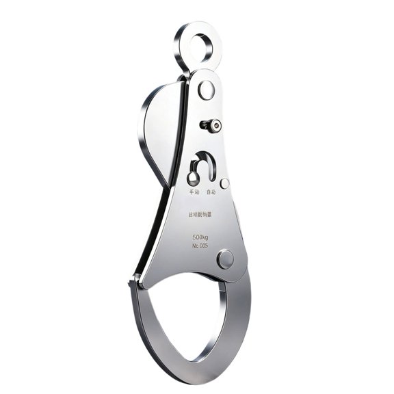 Metal Automatic Hook Releaser with Top Mount and Lower Hook for Suspended Load Tasks and Hardware Replacement Use