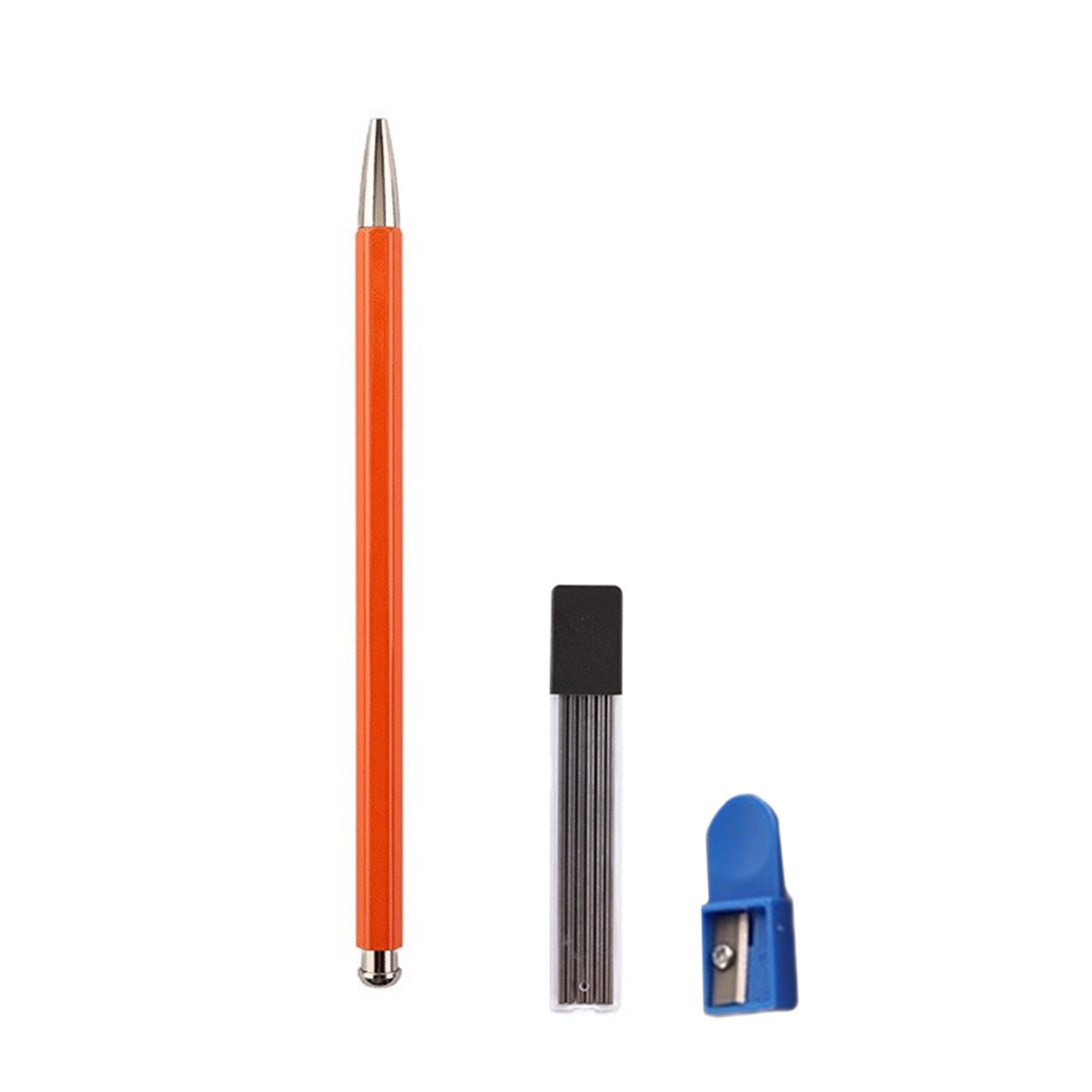 Metal Everlasting Pen with Sharpener & Refills, Ergonomic Handle Metal Mechanical Pencil Student Drawing Pen Sketch Pen