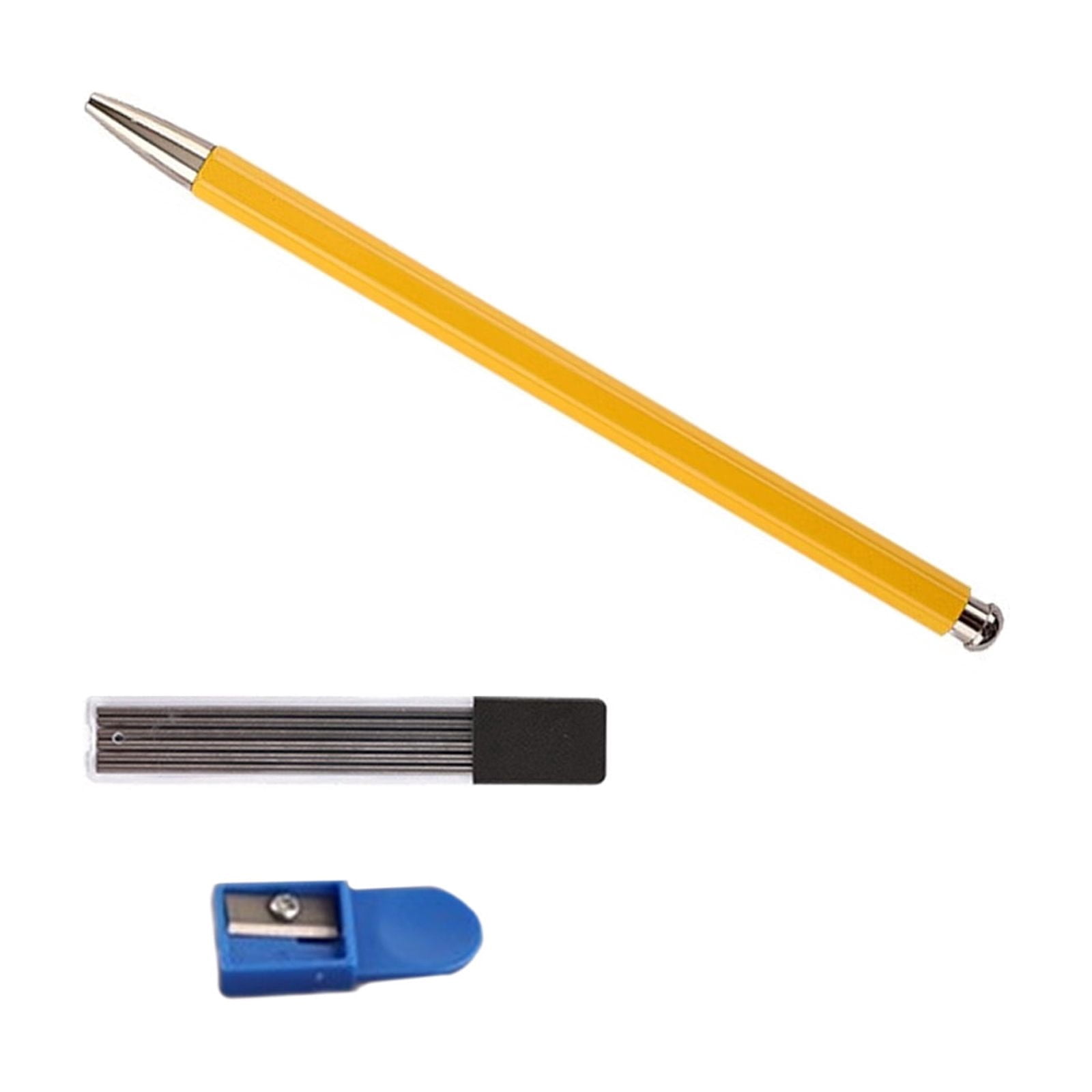 Metal Everlasting Pen with Sharpener & Refills, Ergonomic Handle Metal Mechanical Pencil Student Drawing Pen Sketch Pen