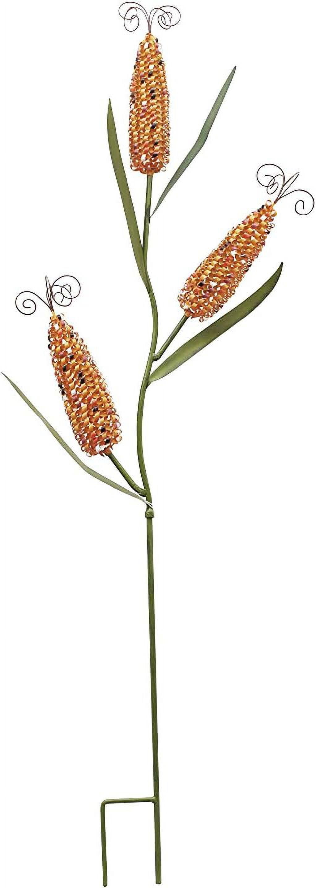 Metal Autumn Harvest Corn Stalk Decoration, Decorative Yard Lawn Garden Stake Outdoor Fall Decor